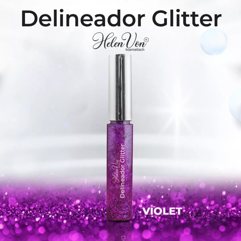 Helen Von Kosmetisch Delineador Glitter Liquido Larga Duracion Brocha Kit