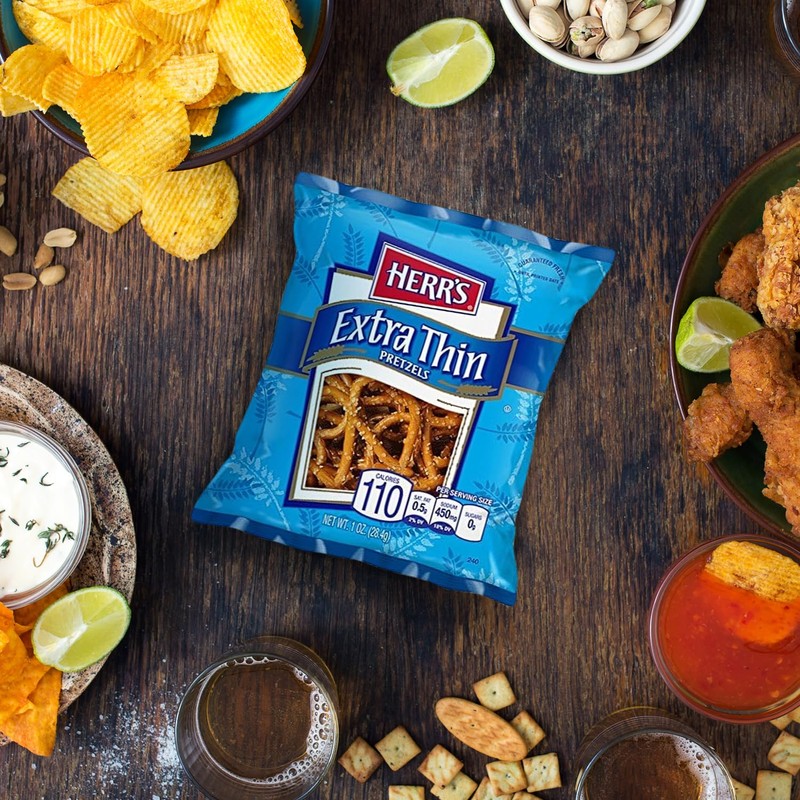 Herr's Extra Thin Pretzels, 1 Ounce (Pack of 36 Bags)