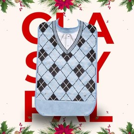 Baberos para adultos lavables para hombre, protectores de ropa para comer, babero de tela de rizo para adultos mayores, diseño bordado, impermeable y 