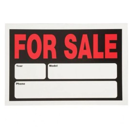 Everbilt 8" x 12" Plastic Auto for Sale Sign - Durable and Weather-Resist