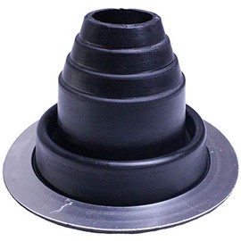Flashers #2 Black EPDM Round Flexible Roof Jack Metal Roofing Pipe Flashing (Fits Pipe OD 1-3/4" to 3-1/4") - 100% Made In The USA