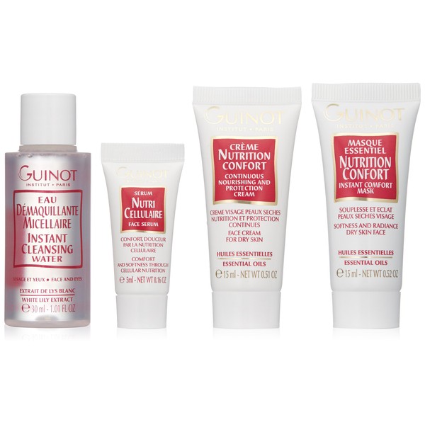 GUINOT Coffret Cure Beaute Nutrition 15 Day Care Kit Cleansing Water Care Cream Dry Skin Mask