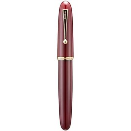 Jinhao 9019 - Pluma estilográfica serie Dadao vino rojo acrílico dorado 8 punta extra fina con convertidor grande para escritura, firma y caligrafía