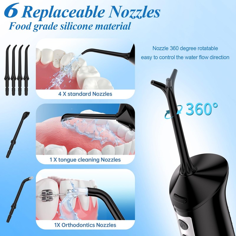 LQIAD Water Flosser Cordless, Portable Oral Irrigator for Teeth