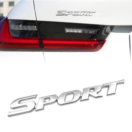 Damwot Sport Emblem for Car, Personalise Sport Emblem Car Tailgate Decal Sticker, Universal Car Exterior Decoration Accessories, Trunk Fender 3D Premium Decals Emblem (Silver)