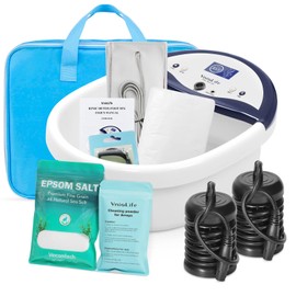 VnioLife Ionic Foot Bath Detox Machine, Ion Detox Foot Bath Cleanse, LED Display Feet Spa with Heated Belt,Wrist Strap, with 2 Arrays, Sea Salt,10 Liners,Portable Handbag