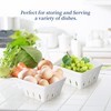 YEUIKERR Set of 3 Ceramic Berry Basket Square Fruit Bowls