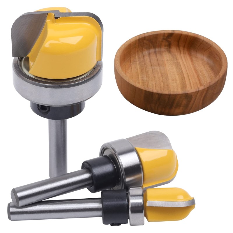MNA 3Pcs Bowl and Tray Template Router Bit Set, Dish