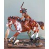 Native Indian Chief Warrior With Hand Axe Charging On Warpath