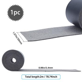 GORGECRAFT Leather Straps Strips 2 inch Wide Flat Cord DIY Leather Strap 78 inches Long Black Leather Strip String Band for DIY Crafts Bags Belt Bracelets Furniture Handles Making(50mm Wx 2m L)