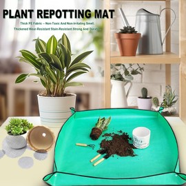 Ralleyfun Plant Repotting Mat Waterproof Gardening Mat Plant Transplanting Potting Tray for Indoor Succulent Potting Tarp Portable Thicken PE Mat Garden Work Cloth Bonsai Tools (30"x 40")