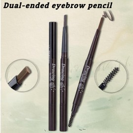 Light Brown Dual-Ended Eyebrow Pencil - Waterproof, Smudge-Proof Brow Liner with High Pigment, Smooth Glide Formula, Built-In Sharpener