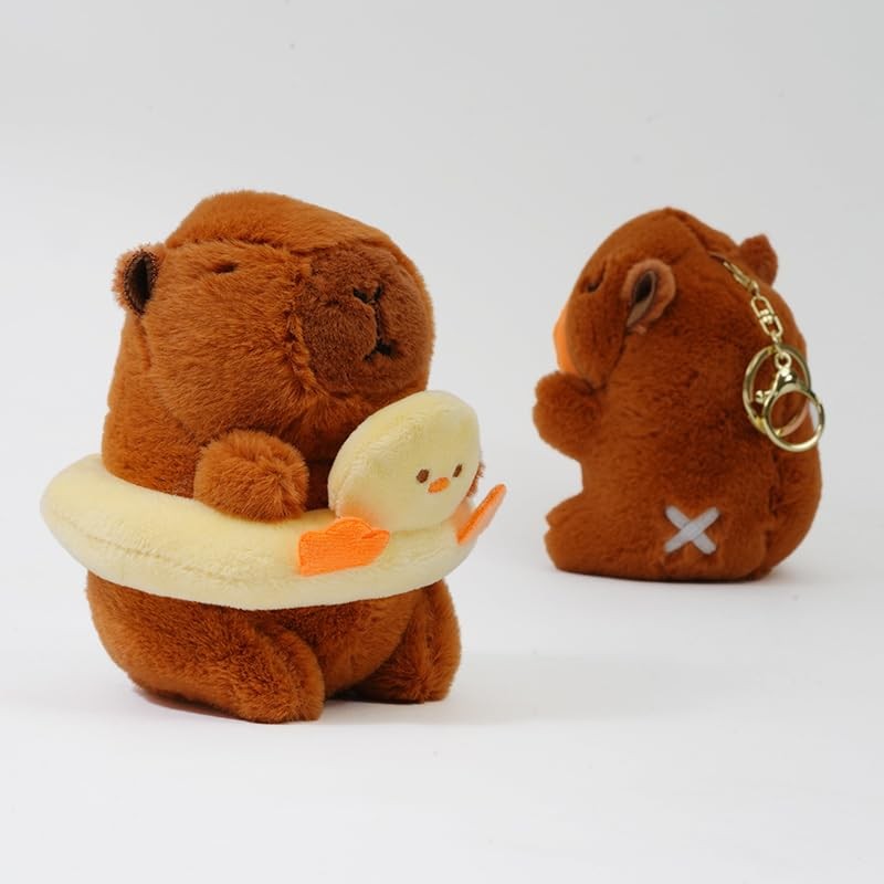 Clearstone Capybara Plush Keychain Chavimaru Swim Ring (Duck) 13cm Brown