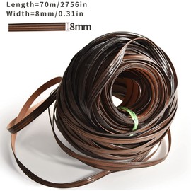 OneGas Wicker Repair Kit, 230Ft/70m Synthetic Rattan Repair Material Waterproof Flat Ribbon for Garden Patio Furniture and Rattan Chair Sofa Basket(8mm W x1.2mm THK), Deep Coffee Stripes,7#