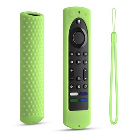 Silicone Cover for Fire TV Stick 4K+ Max 2nd gen 2023 Remote Cover, Toshiba/Insignia Smart TV Remote Silicone Case Cover Anti-Slip Sleeve with Lanyard (Luminousgreen)
