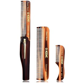 Kent Set de peines de bolsillo para el cabello para hombre, 81T XS, dientes finos FOT, peine plegable de dientes finos 20T. El mejor kit de aseo para 