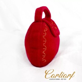 Dog Diggin Designs Cartiarf Designer Purse Girl Dog Toy Parody Red Plush Squeaker
