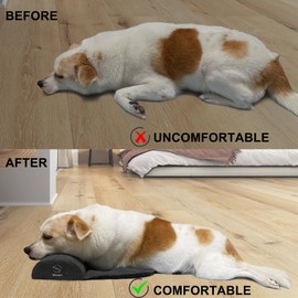 Whoopub Dog＆Cat Bolster Pillow/Headrest for Medium Dogs＆Cats, Benefit for Cervical Vertebra/Neck, Easy to Carry When Traveling, with High Resilience Foam, Machine Washable Cover (Dark Gray,Medium)