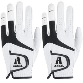 AXKAL Golf Gloves Men All Weather Soft Breathable 1 Pair/2 Pack, Men's Golf Gloves for Left or Right Handed Golfer with Durability Leather Sizes S M ML L XL (XL, Left)