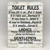 RIFOSA 6"x8" Toilet Rules Metal Sign Bathroom List Novelty Put