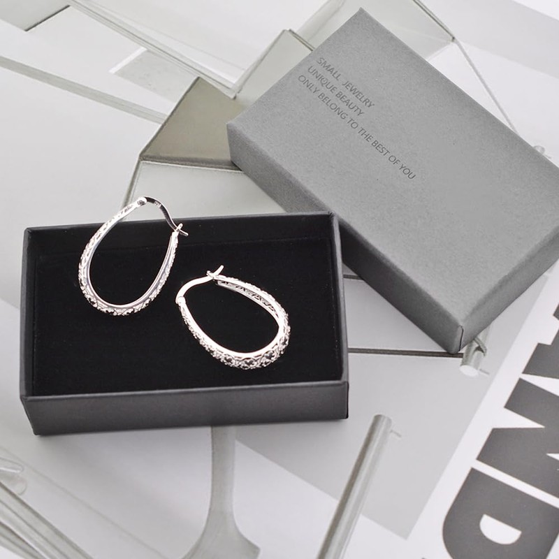 Dwen W 14K gold-plated oval hollow earrings with gold and