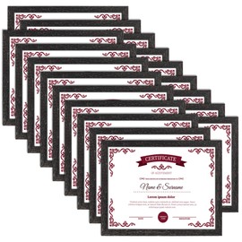 PETAFLOP Bulk 8.5x11 Picture Frame Certificate Document Frame Set of 18, Black Frames for Wall Tabletop Vertically and Horizontally