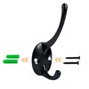 Gallipower 12 Pack Black Coat Hanger Hooks Wall Mounted,Dual Prong