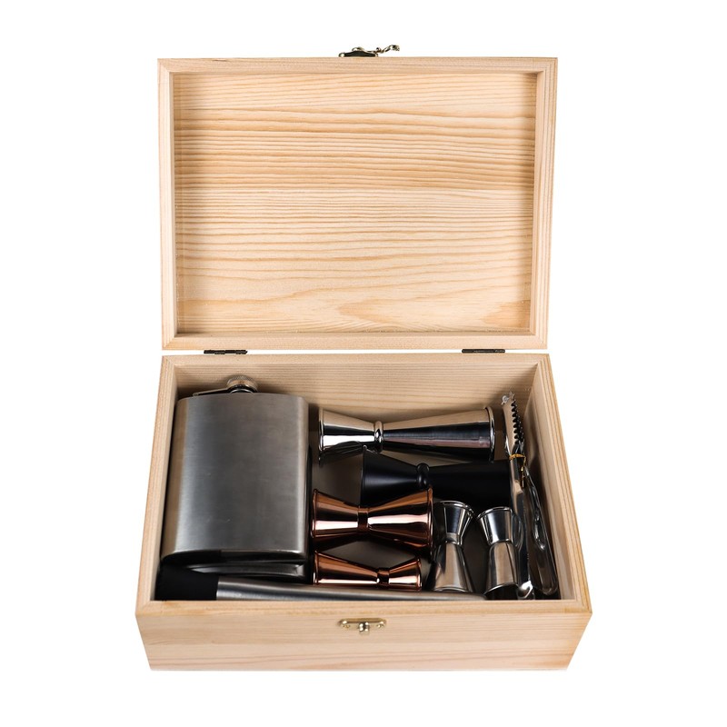 Unfinished Wood Box with Hinged Lid 1 Pack - 10.6"
