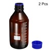 PATIKIL 1000mL Reagent Media Bottle, 2Pcs Round Graduated Glass Storage