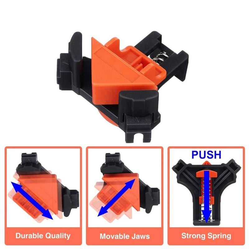 4 Pcs Angle Corner Spring Clamps, 90 Degree Right Angle