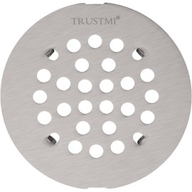 TRUSTMI 4-1/4 Inch Snap-in Shower Floor Drain Grate Replacement Cover SUS 304 Stainless Steel, Brushed Nickel, Also Chrome, Oil Rubbed Bronze and Brushed Gold for Choose