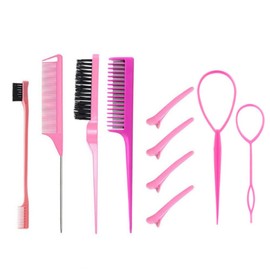 Peine de Triple Burla, 10 Pcs para Peinar Cabello, Kit de Peines para Peinar el Cabello, Cepillos de Peine para Burlas para el Cabello para Mujeres