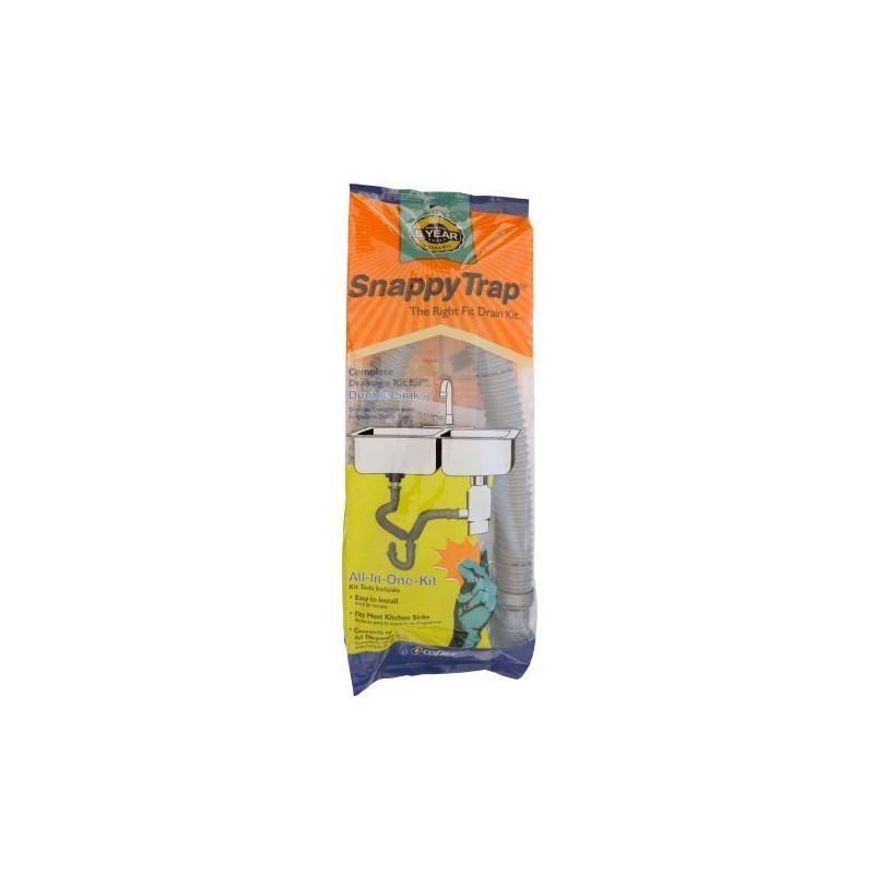 Snappy Trap Double Bowl Kitchen Sink Drain Kit, 1-1/2" with