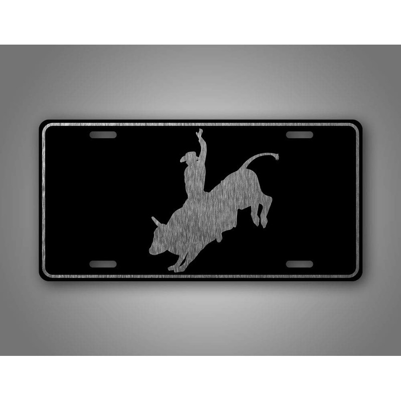 Bull Rider License Plate Cowboy Auto Tag Aluminum Sign