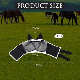 VEHYEGOI 1 Piece Horse Mask, Horse Fly Mask, Fly Mask, Fly Mask With Ears, Nose Mesh Horse