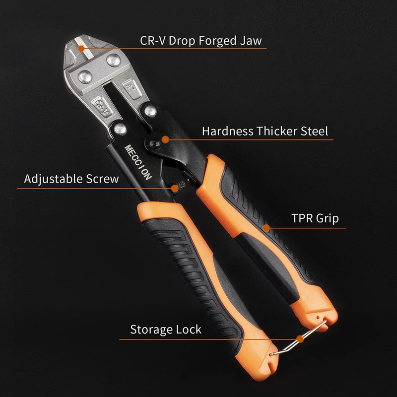 Bolt Cutter, Meccion Heay Duty 8" CR-V Mini Bolt and