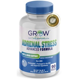 Adrenal Stress Advanced Formula, Fatigue Support Supplement, Cortisol Manager with Ashwagandha - 90 Capsules