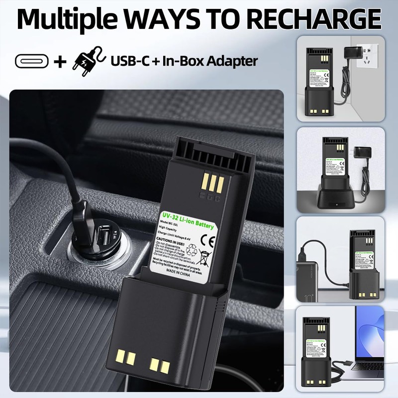 BAOFENG DM32 Battery 3800mAh Extended High-Capacity Rechargeable Battery
