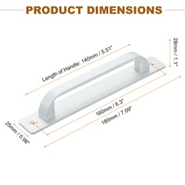 sourcing map 2 Pcs Barn Door Handle, 7.09 Inch Door Pull Handles, Patio Gate Handle for Cabinet Garage Sliding Door Closet Drawer Shed, Silver