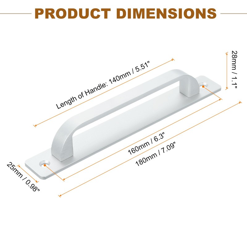 sourcing map 2 Pcs Barn Door Handle, 7.09 Inch Door
