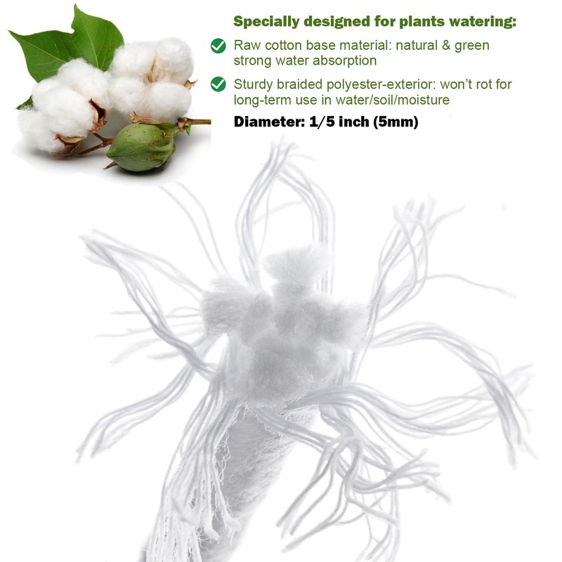 ORIMERC 30 feet 1/5 inch Self Watering Capillary Wicking Hydroponic