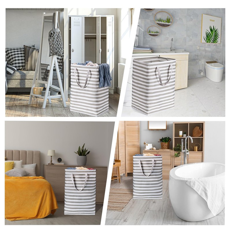 BOOMIBOO 2-Pack Large Laundry Basket,Waterproof Freestanding Laundry Hamper,Collapsible Clothes Basket
