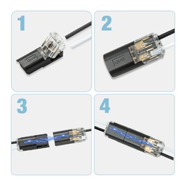 Double-Wire Plug-in Connector, Low Voltage Wire Connector with Locking Buckle, Led Light Strip 2 Wire Connector,Pluggable LED Wire Connectors,Led Strip Lights Connectors(30pcs)
