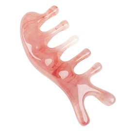DEVENTORZ 2 in 1 Cassa Face Plate Face Comb Type Press Point Scalp Massage Improve Jaw Line Around Eyes Nose Multi-functional Cassis Board Joint Myofascial Release Beauty Amber Pink Color
