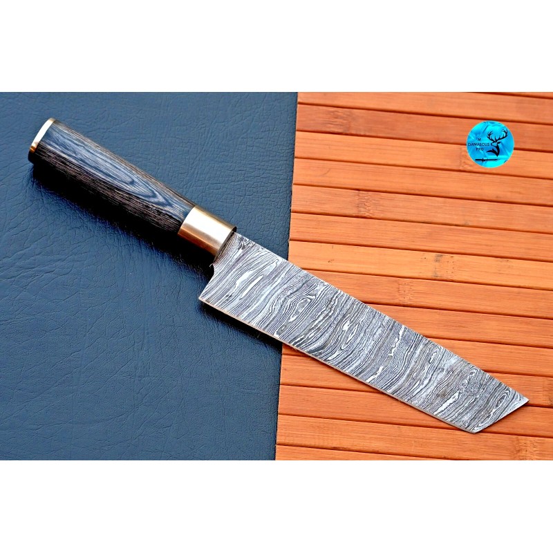 M DAMASCUS Custom HandMade Forged Damascus Steel Blade Chef Knife