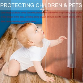 2 PCS Door Finger Guard, Door Hinge Protector Cover, Safety Door Seam Protection Strip, Security Finger Pinch Guard Protector for Home/School/Kindergarten/Nursery