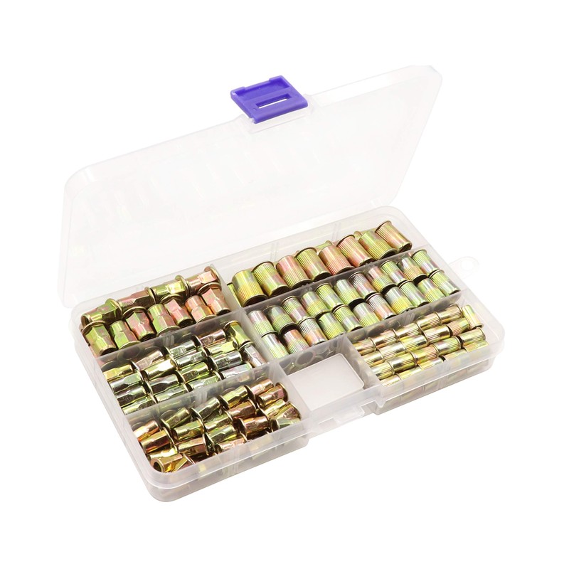 LBY 170pcs Carbon Steel Rivet Nuts,M4/5/6 /8 Thread Insert Nutsert