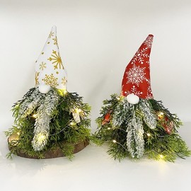 Christmas Faceless Santa Display Decoration (Green Belt Series) One Size/Gold 2ea