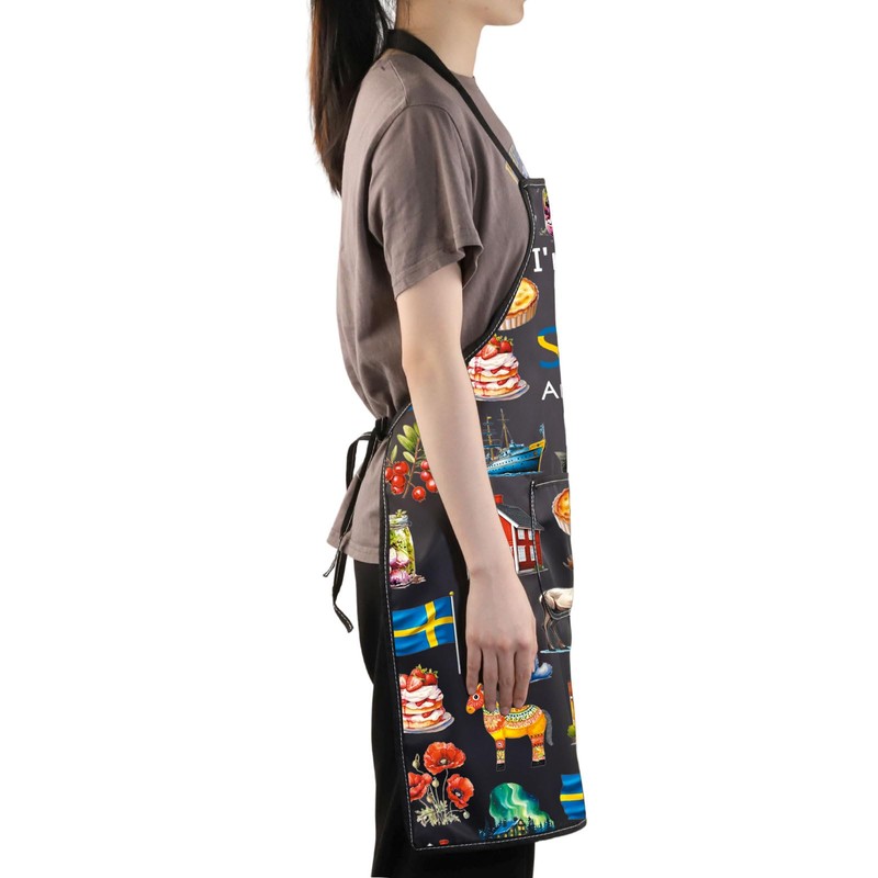 JNIAP Swedish Chef Apron Sweden Kitchen Gifts Swedish Cooking Apron