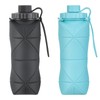 YCT Collapsible Silicone Travel Water Bottle 20oz (600ml), Reuseable Leakproof